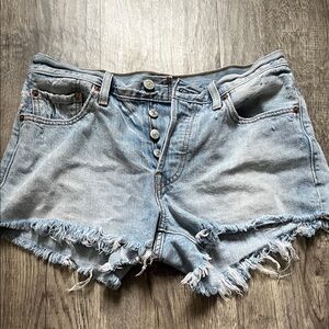 Levi's Light Blue 501 Jean Shorts